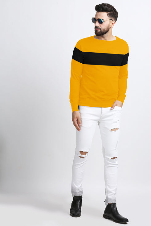 Black Stripped Mustard Full Length Sweatshirt